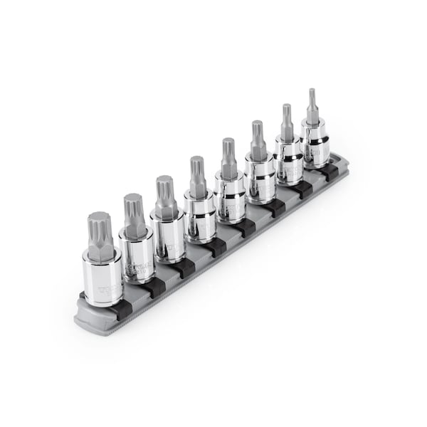 3/8 Inch Triple Square Bit Socket Set with Rail, 8-Piece (M4-M12)